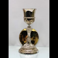 10 1/2" Antique Sterling Cup Chalice & Paten SKU C452-166